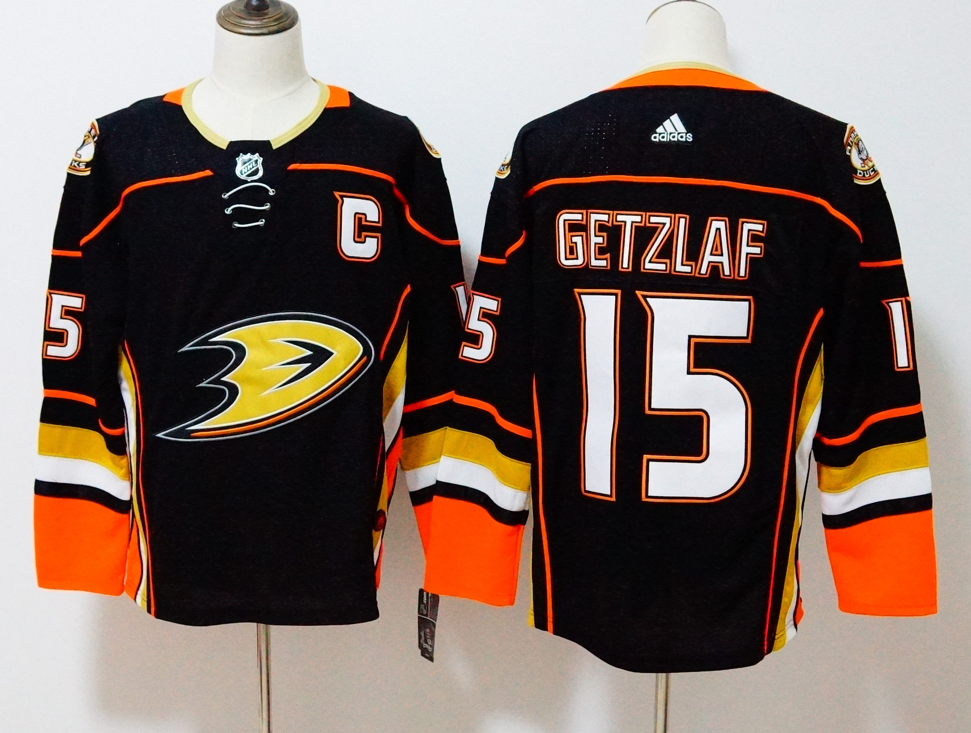 Men Anaheim Ducks #15 Getzlaf Black Hockey Stitched Adidas NHL Jerseys